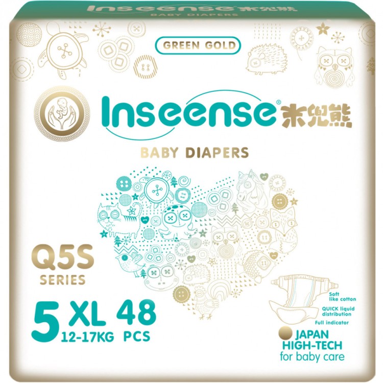 Inseense подгузники XL 12-17 кг 48 шт Q5S Подгузники Inseense Q5S созданы из уникального впитывающего материала, что обеспечивает максимальный комфорт и сухость кожи

